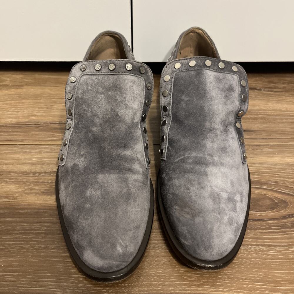Laurence Dacade Paris Womens Gray Slip-On Studded Loafer Flats Size EU 36